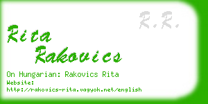 rita rakovics business card